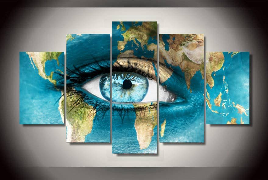 Framed 5 Panels - The Eye