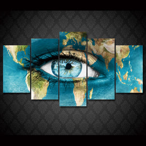 Framed 5 Panels - The Eye