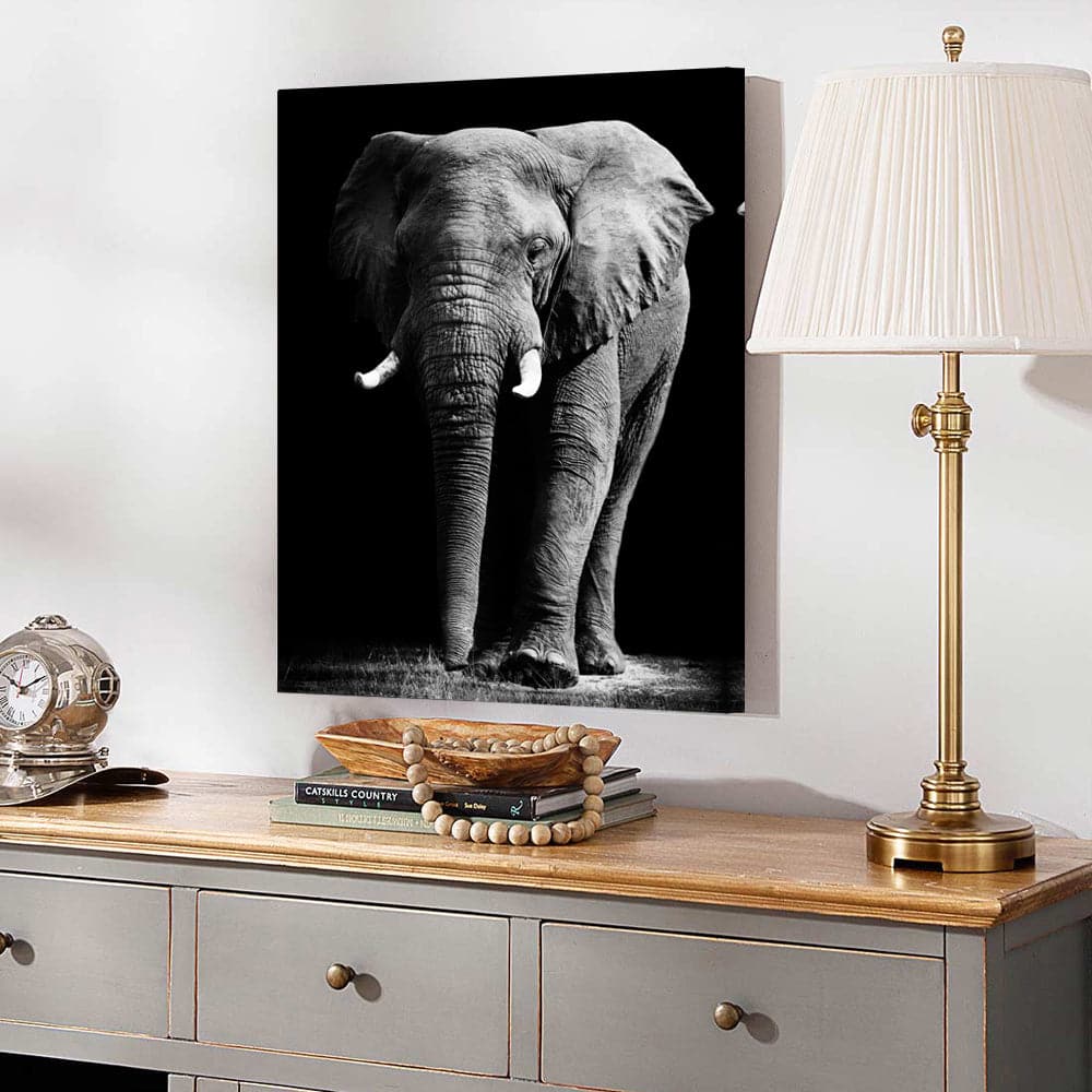 Pine Stretched  Framed 1 Panel - Elephant