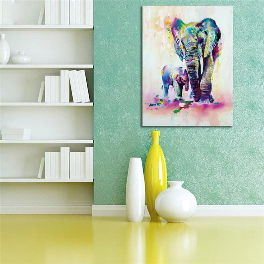 Framed 1 Panel - Elephants