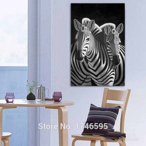 Framed 1 Panel - Zebras
