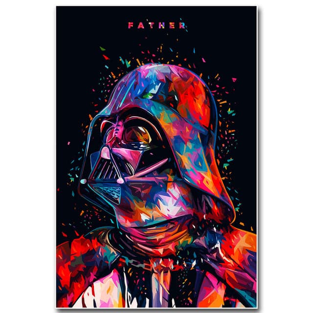Pine Stretched  Framed 1 Panel - Darth Vader