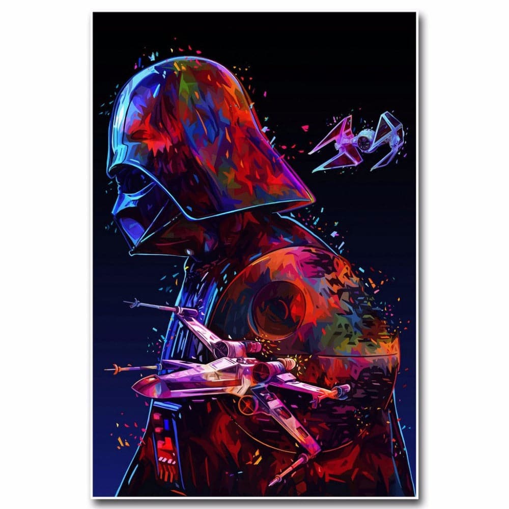 Pine Stretched  Framed 1 Panel - Darth Vader