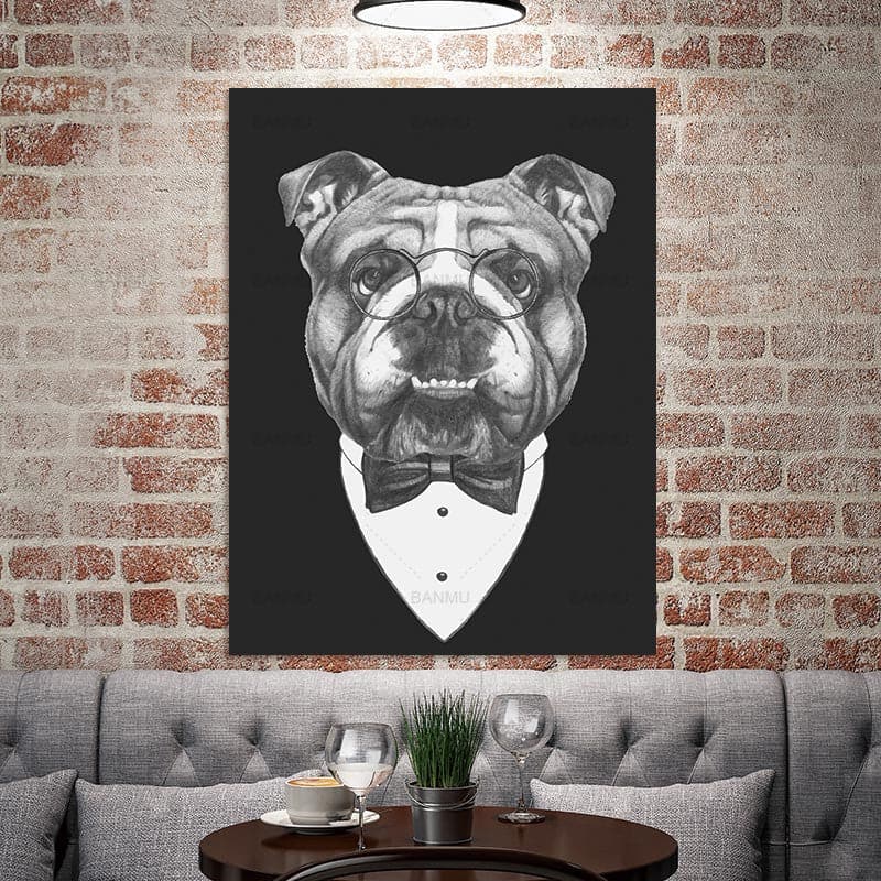 Pine Stretched  Framed 1 Panel - Bulldog