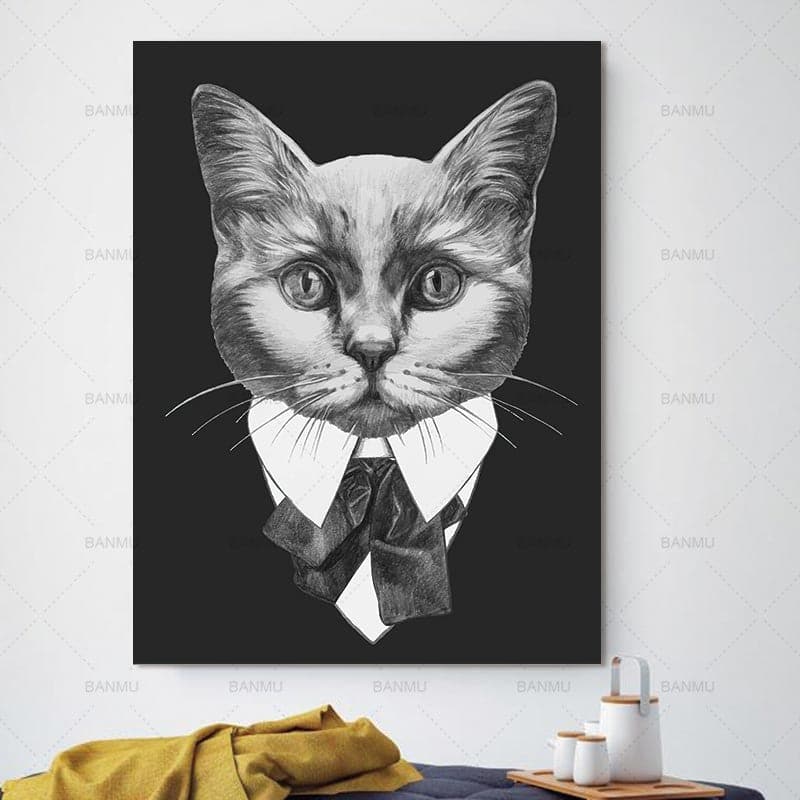 Framed 1 Panel - Cat Art