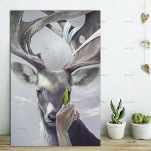Framed 1 Panel - Deer Art