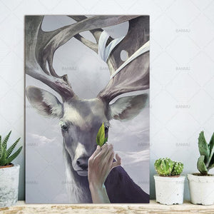 Framed 1 Panel - Deer Art