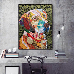 Pine Stretched  Framed 1 Panel - Dog Art