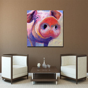 Framed 1 Panel - Pig Art