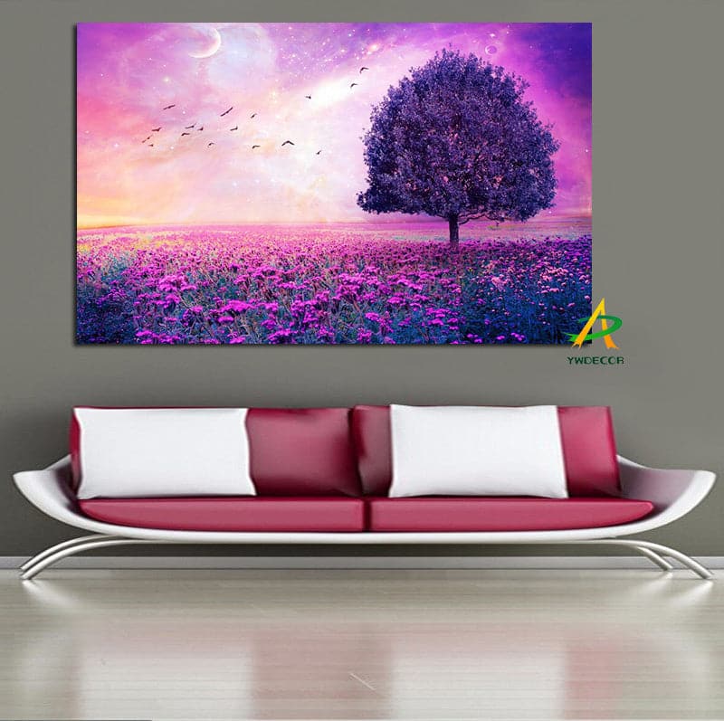 Pine Stretched  Framed 1 Panel - Tree Art
