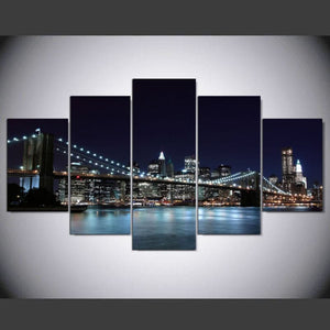 Framed 5 Panels - City Night