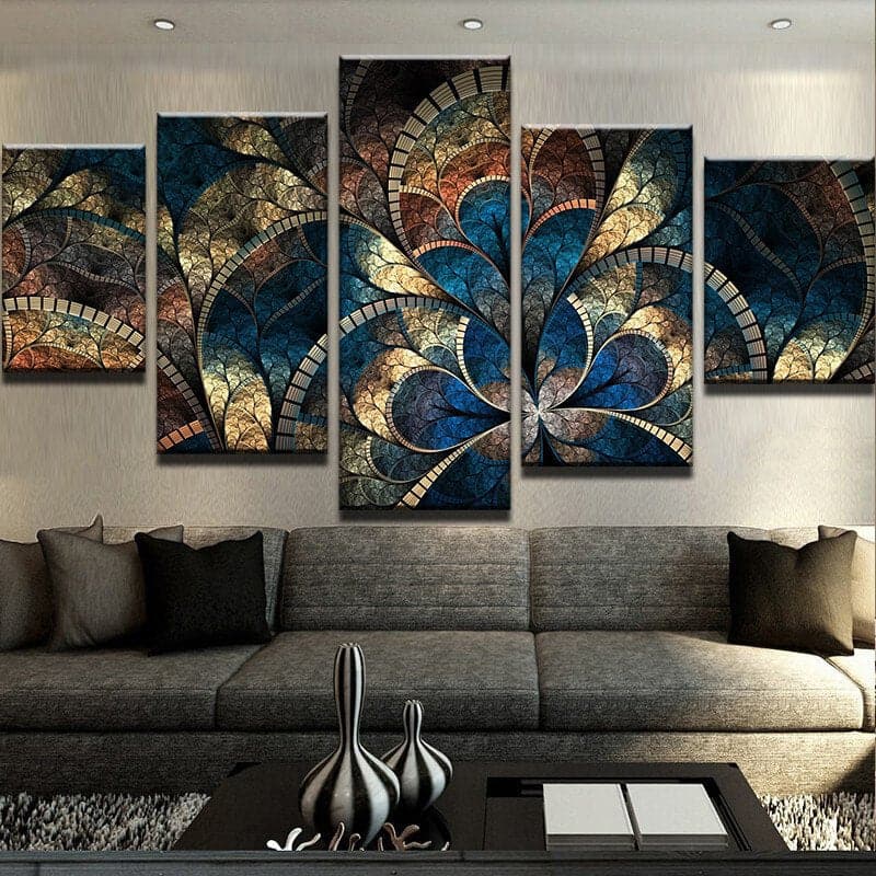 Framed 5 Panels - Abstract