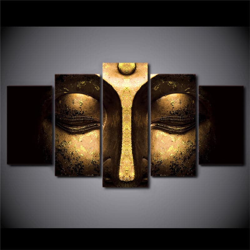 Framed 5 Panels - Buddha