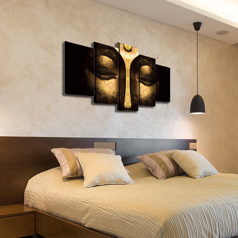 Framed 5 Panels - Buddha
