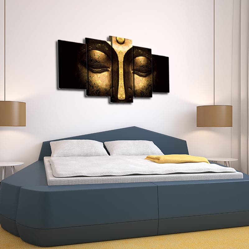 Framed 5 Panels - Buddha
