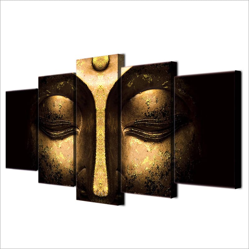 Framed 5 Panels - Buddha