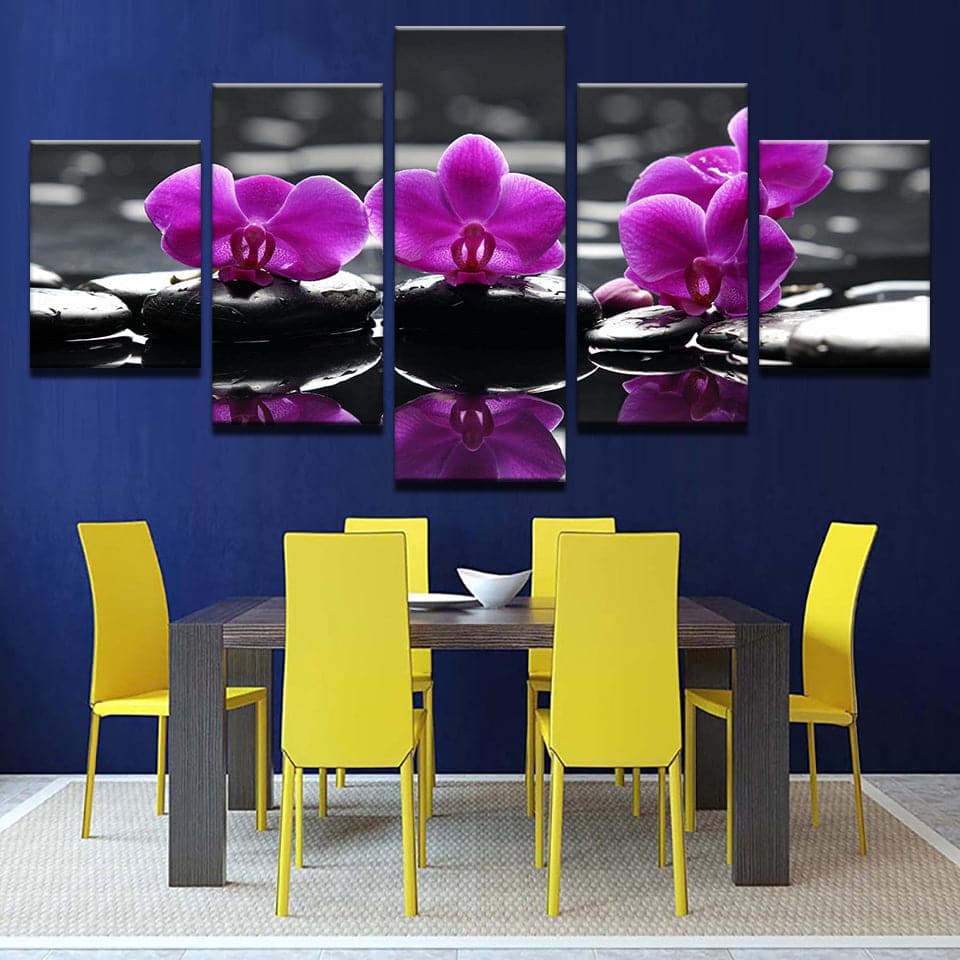 Framed 5 Panels - Flowers