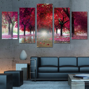 Framed 5 Panels - Tree Art