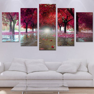 Framed 5 Panels - Tree Art