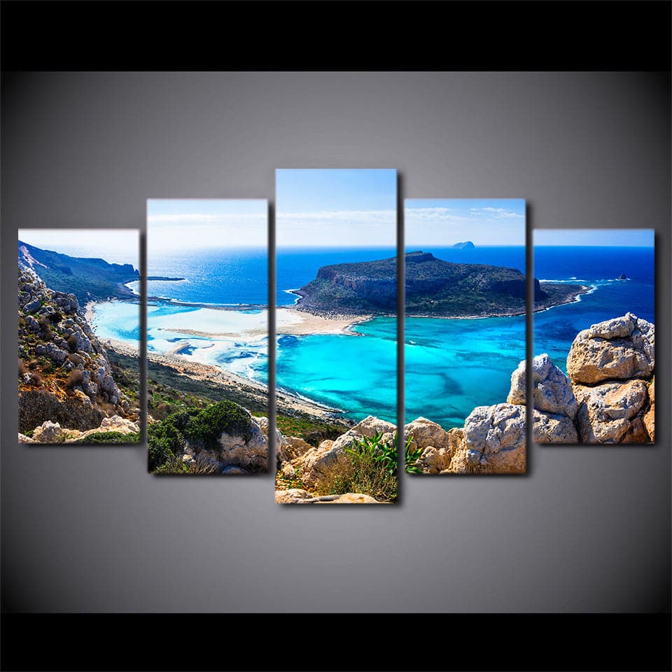 Framed 5 Panels - Seascape