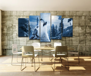 Framed 5 Panels - Wolf