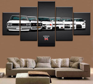 Framed 5 Panels - GTR Evolution