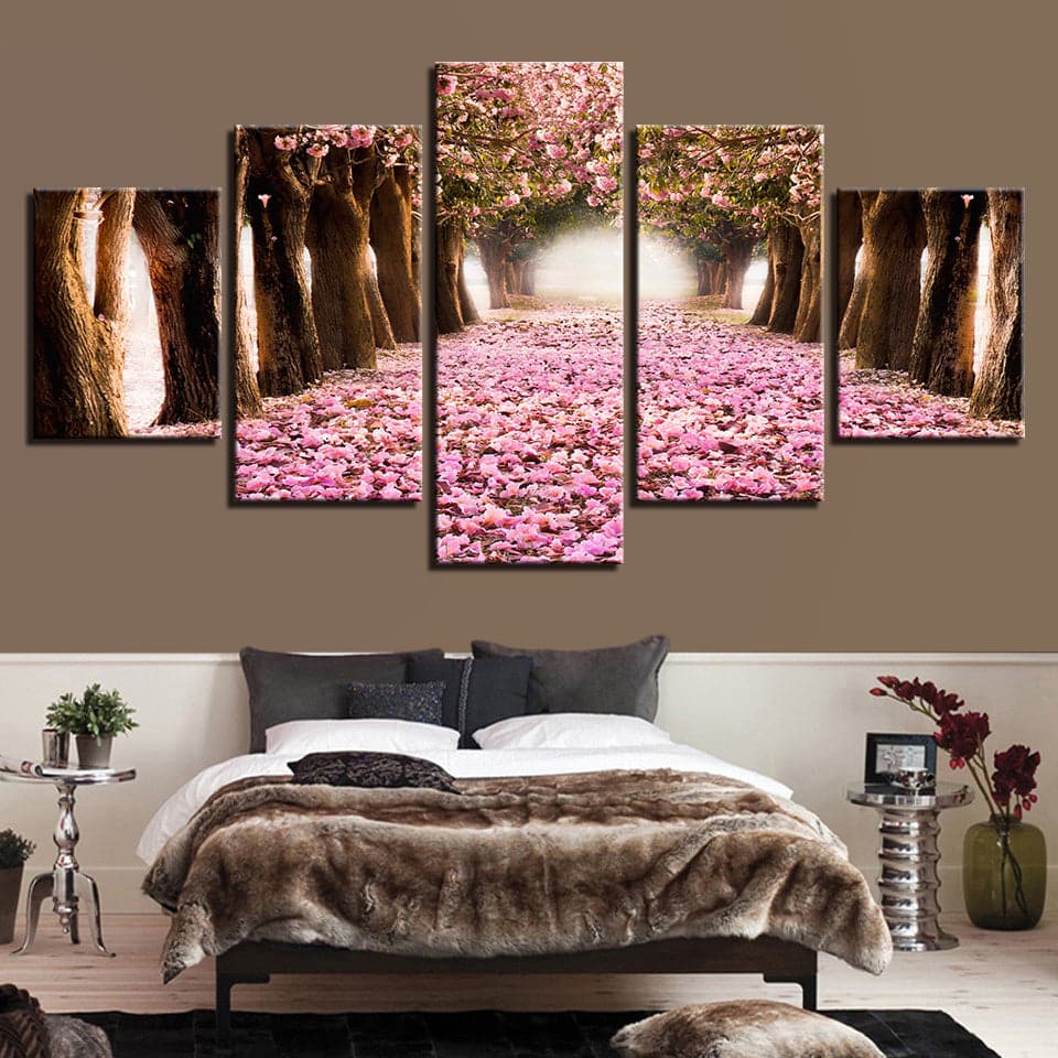 Pine Stretched  Framed 5 Panels - Tree Art
