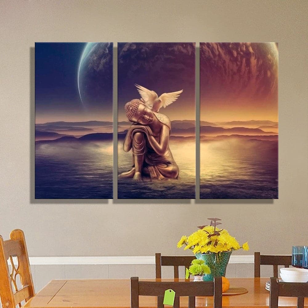 Framed 3 Panels - Buddha