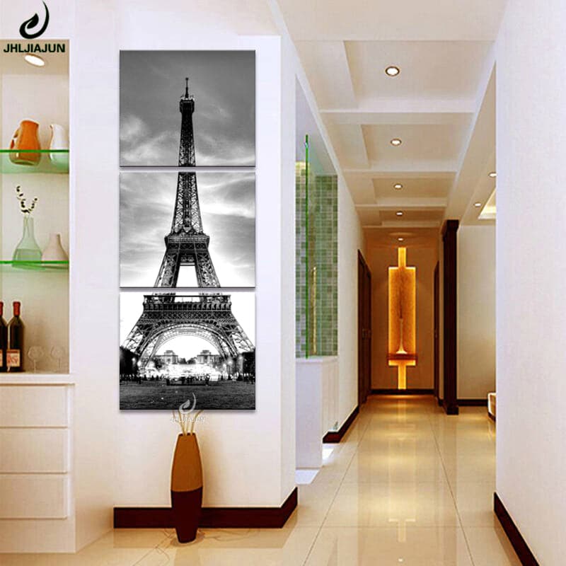 Framed 3 Panels - Eiffel Tower