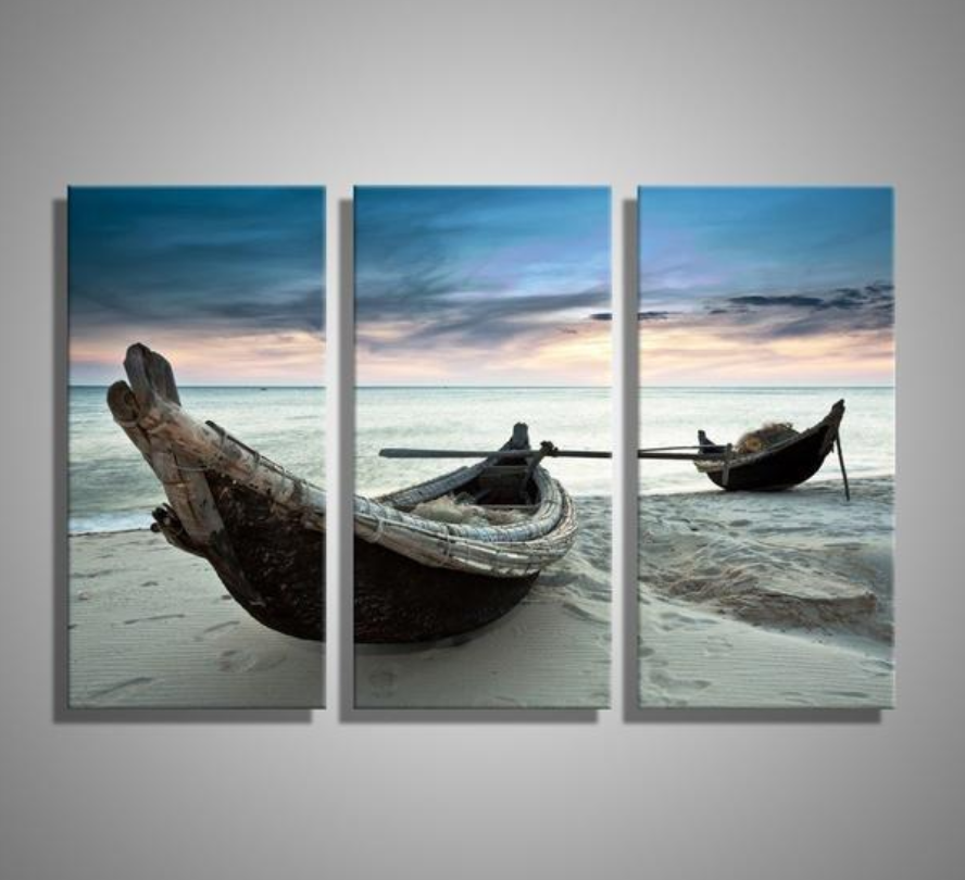 Framed 3 Panels - Boats