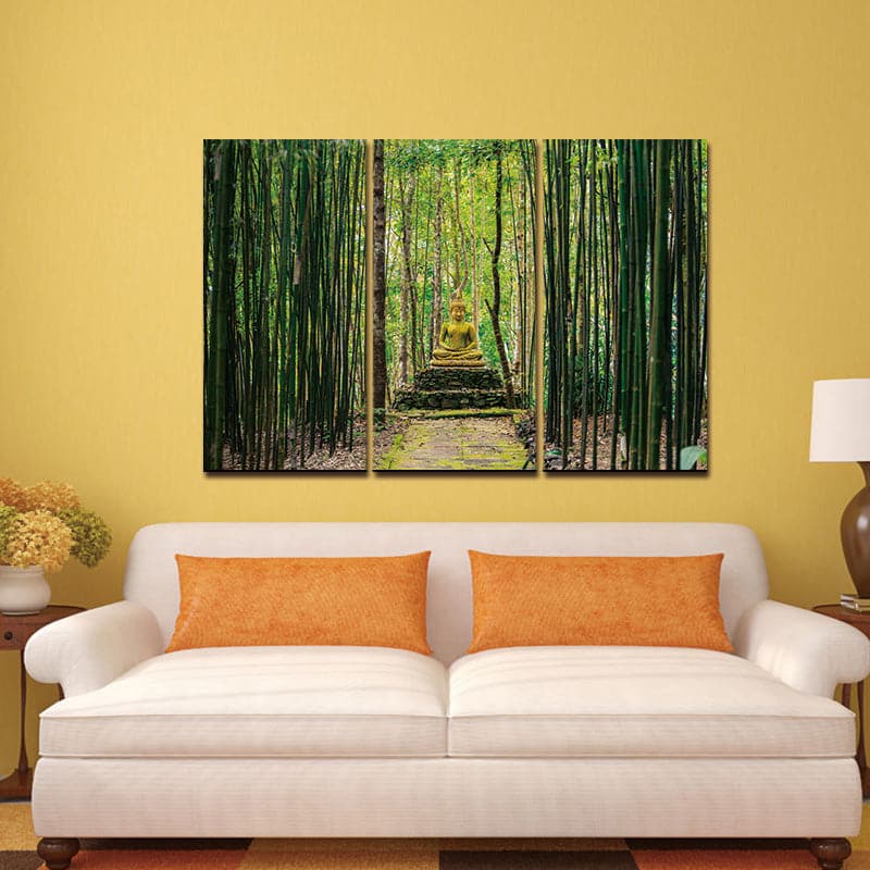 Framed 3 Panels - Buddha