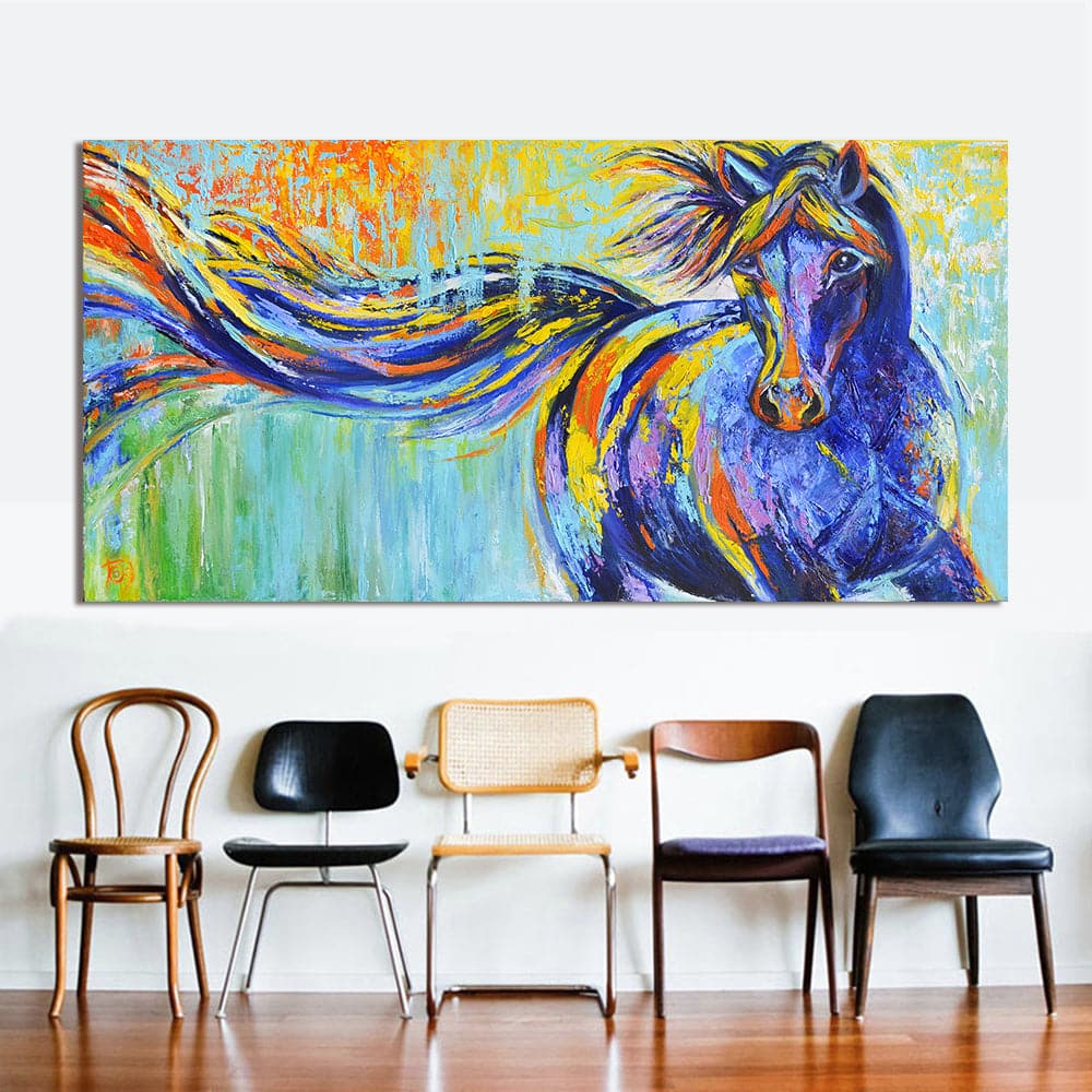 Pine Stretched  Framed 1 Panel - Horse Art