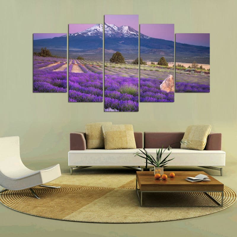Framed 5 Panels - Lavender