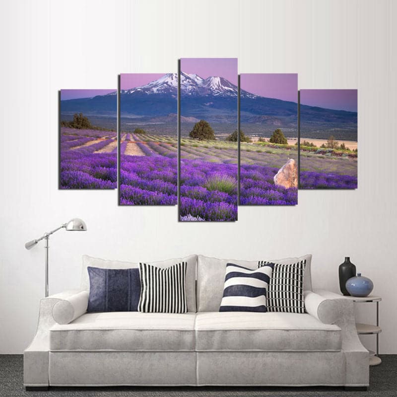 Framed 5 Panels - Lavender