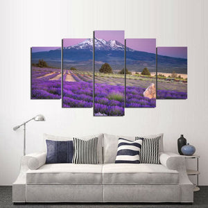 Framed 5 Panels - Lavender