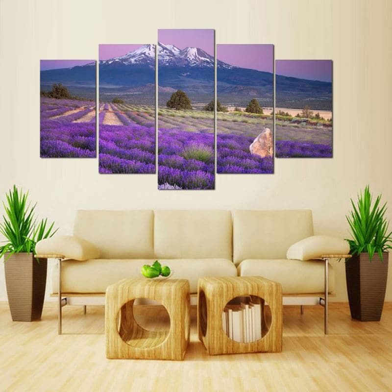 Framed 5 Panels - Lavender
