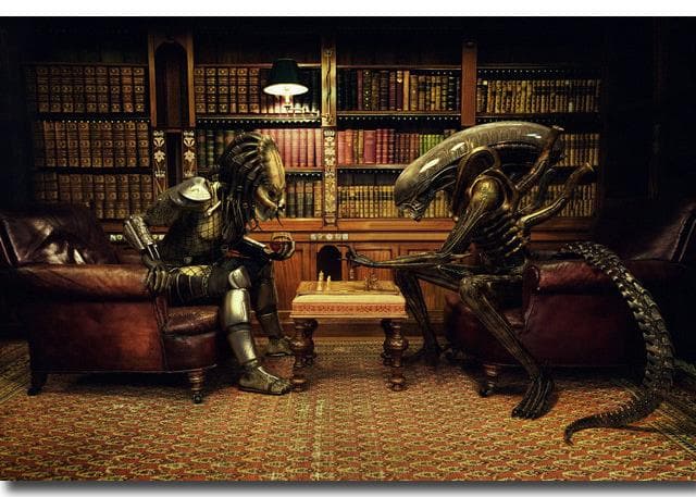 Pine Stretched  Framed 1 Panel - Predator vs Alien