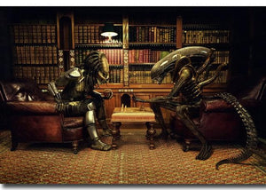 Pine Stretched  Framed 1 Panel - Predator vs Alien