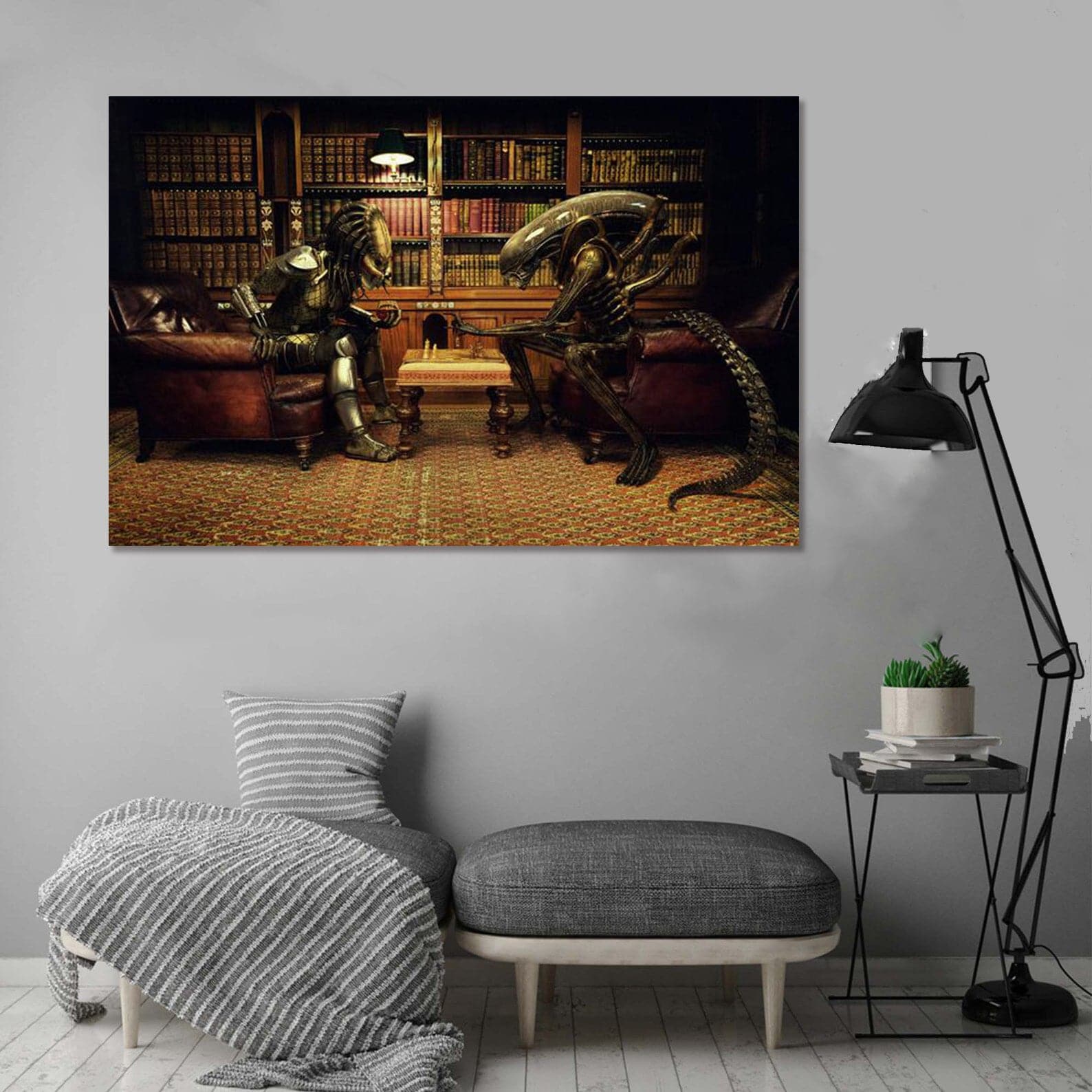 Pine Stretched  Framed 1 Panel - Predator vs Alien