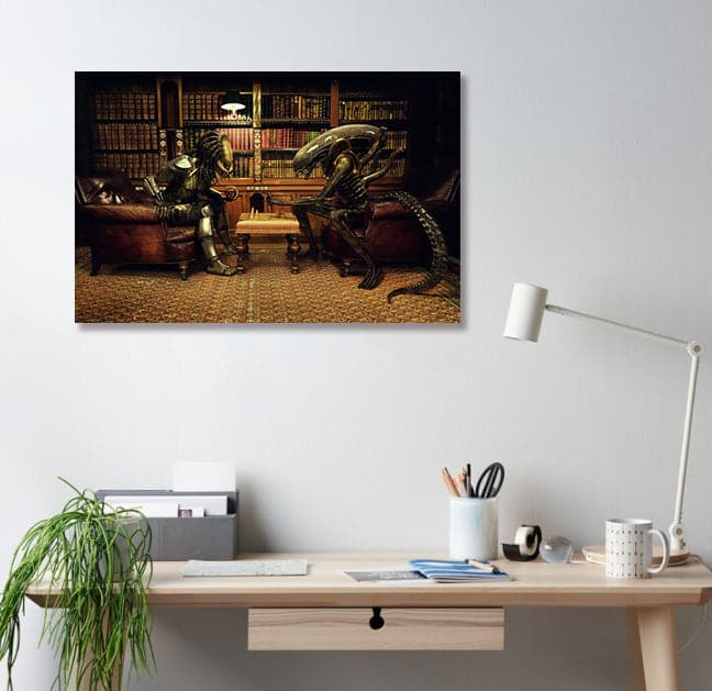 Pine Stretched  Framed 1 Panel - Predator vs Alien