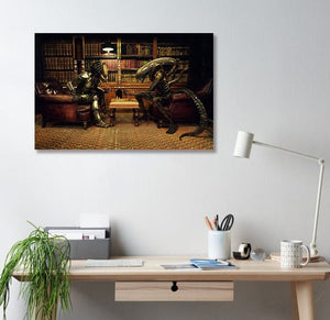 Pine Stretched  Framed 1 Panel - Predator vs Alien