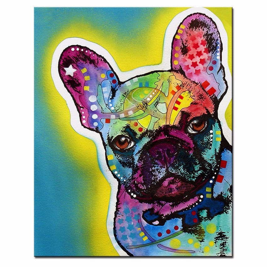 Pine Stretched  Framed 1 Panel - Bulldog