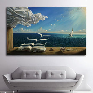 Framed 1 Panel - Book to Birds Salvador Dalì