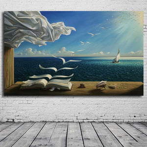 Framed 1 Panel - Book to Birds Salvador Dalì