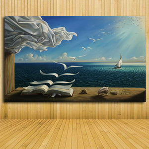 Framed 1 Panel - Book to Birds Salvador Dalì