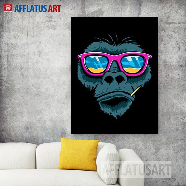 Framed 1 Panel - Monkey