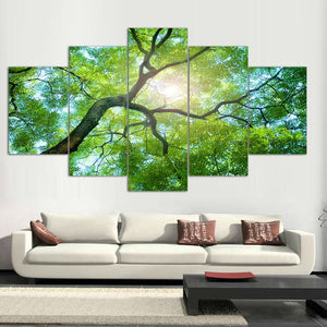 Framed 5 Panels - Tree