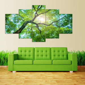Framed 5 Panels - Tree
