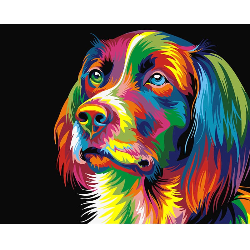 Pine Stretched  Framed 1 Panel - Dog Art