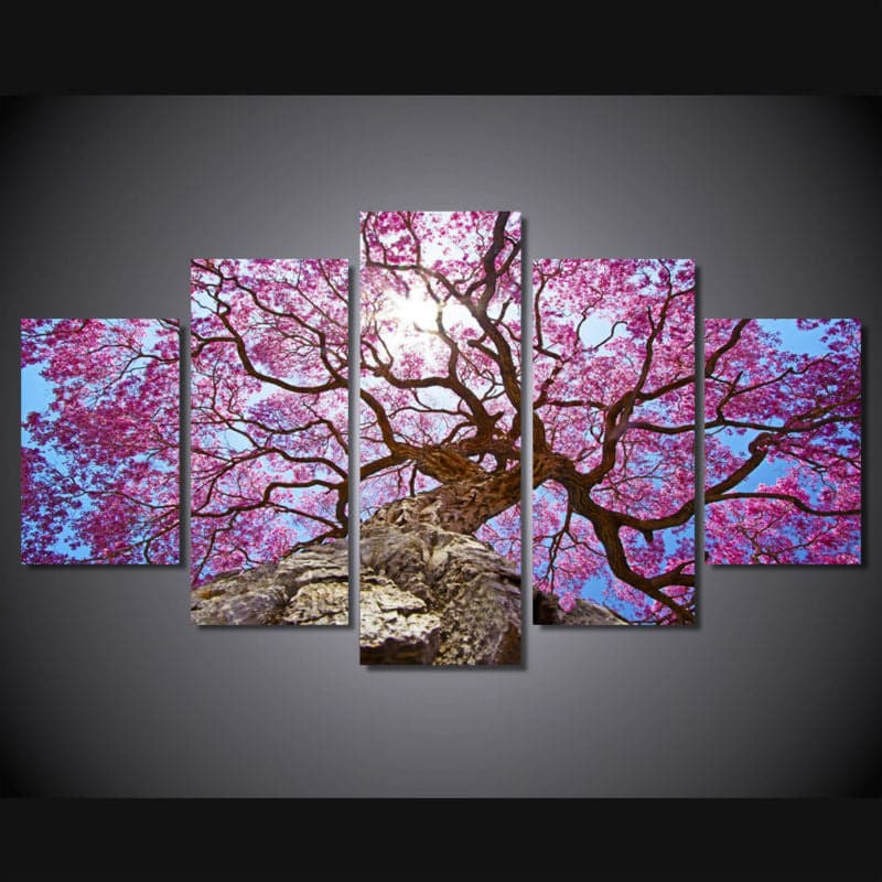 Framed 5 Panels - Cherry Tree